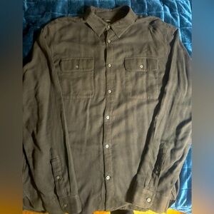 Vince Casual Button Down Long Sleeve Shirt Black Size Large